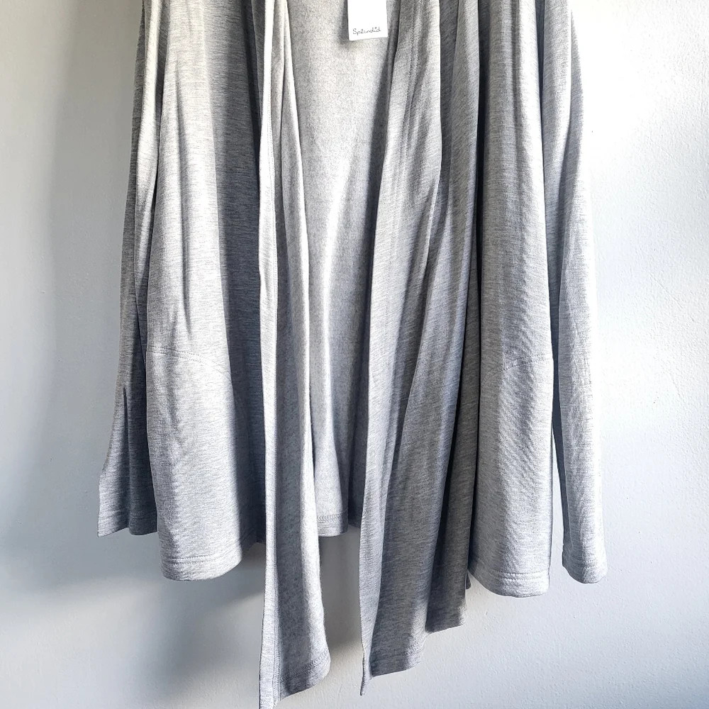 New Splendid Supersoft Hooded Heather Grey Cardigan NWT Small